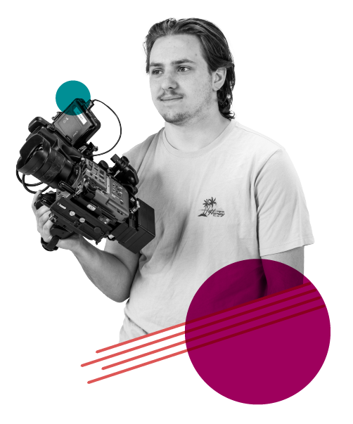 Keegan, Video Producer at Pixel Labs, smiling and ready to deliver creative production and design services.