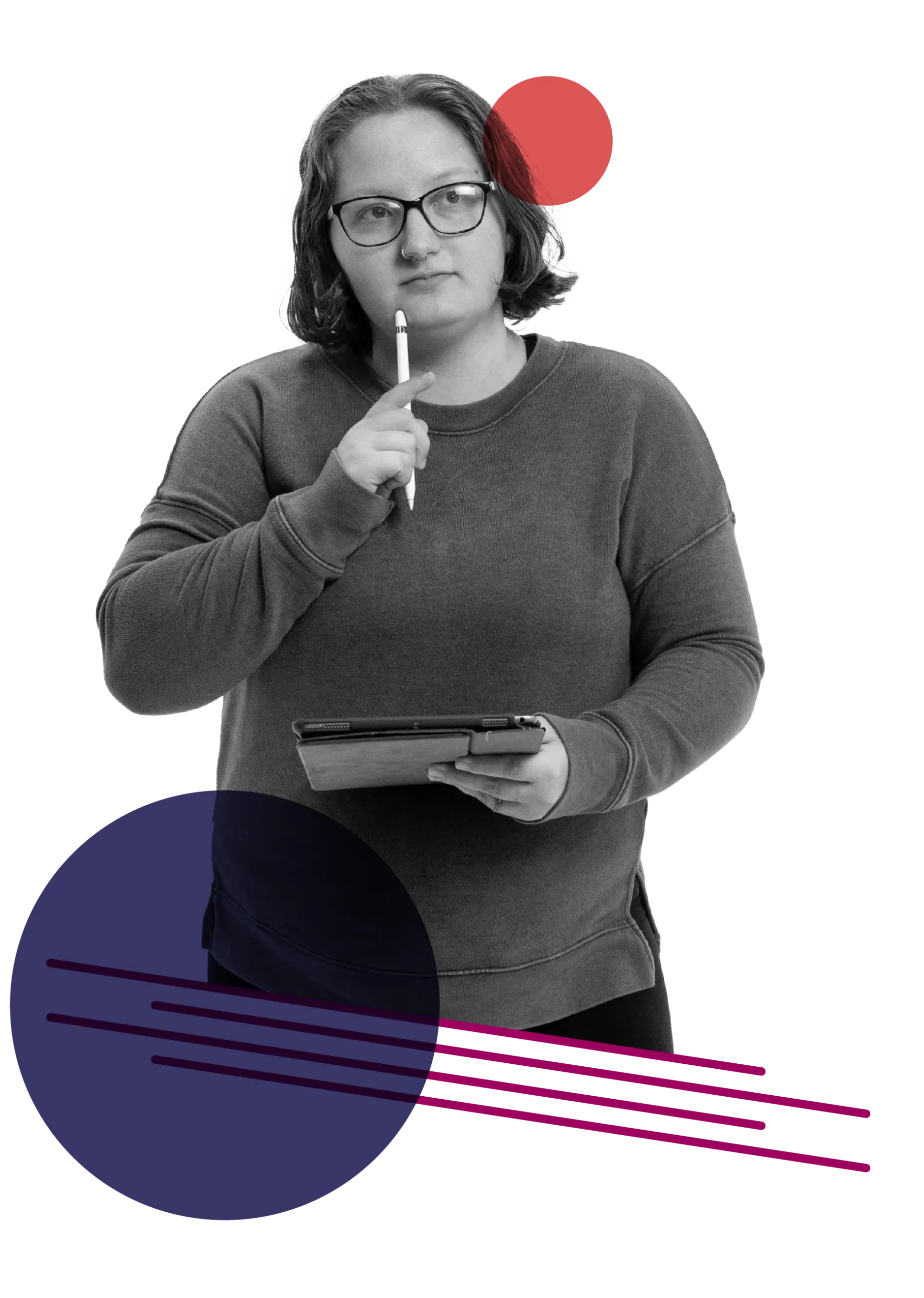 Serinity, Graphic Designer at Pixel Labs, smiling and ready to deliver creative production and design services.